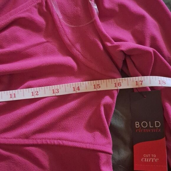 Bold Elements Womens Cut To Curve Blouse Barbie Pink Glam Rock Party Medium - Picture 8 of 10